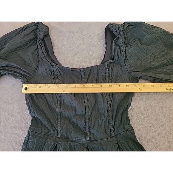 Milkmaid Black Maxi Dress – Seersucker Fairycore Goth XS EUC - Picture 6 of 9